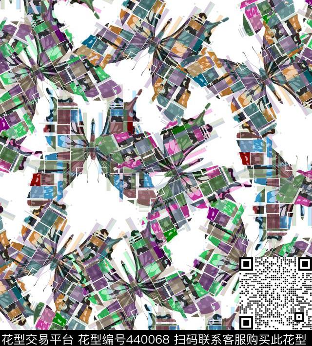 动物拼贴时尚抽象数码印花华亿平台下载（图片编号: 440068） - 瓦栏（Walan）