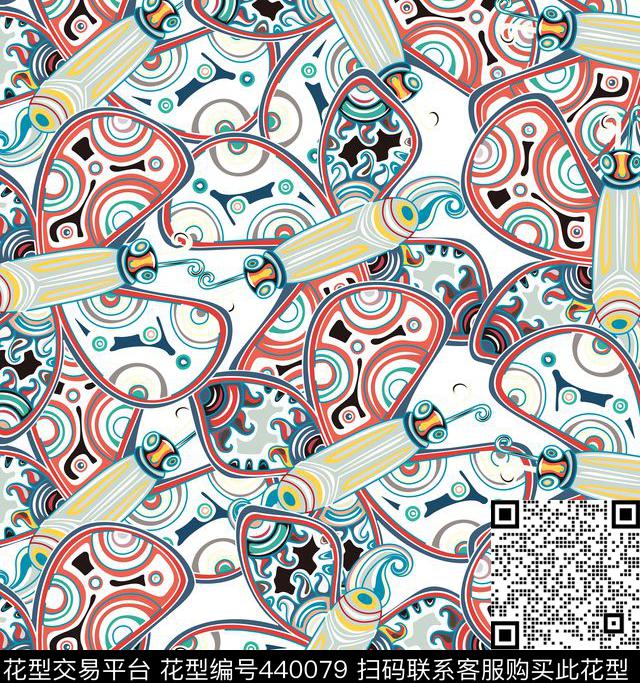 抽象线条流行时尚优雅清新传统印花华亿平台下载（图片编号: 440079） - 瓦栏（Walan）