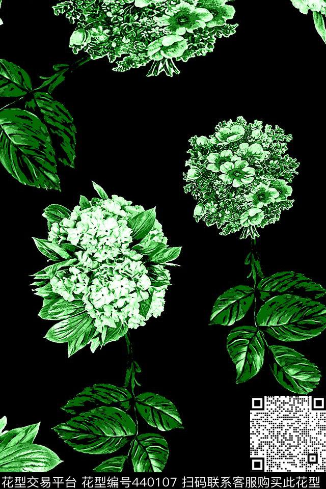 冰凌檬黑色夏数码印花华亿平台下载（图片编号: 440107） - 瓦栏（Walan）