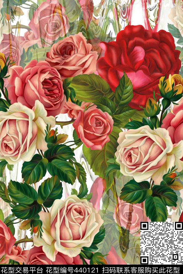 立体感花卉水波纹数码印花华亿平台下载（图片编号: 440121） - 瓦栏（Walan）