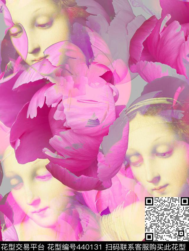 花卉浪漫梦幻少女数码印花华亿平台下载（图片编号: 440131） - 瓦栏（Walan）