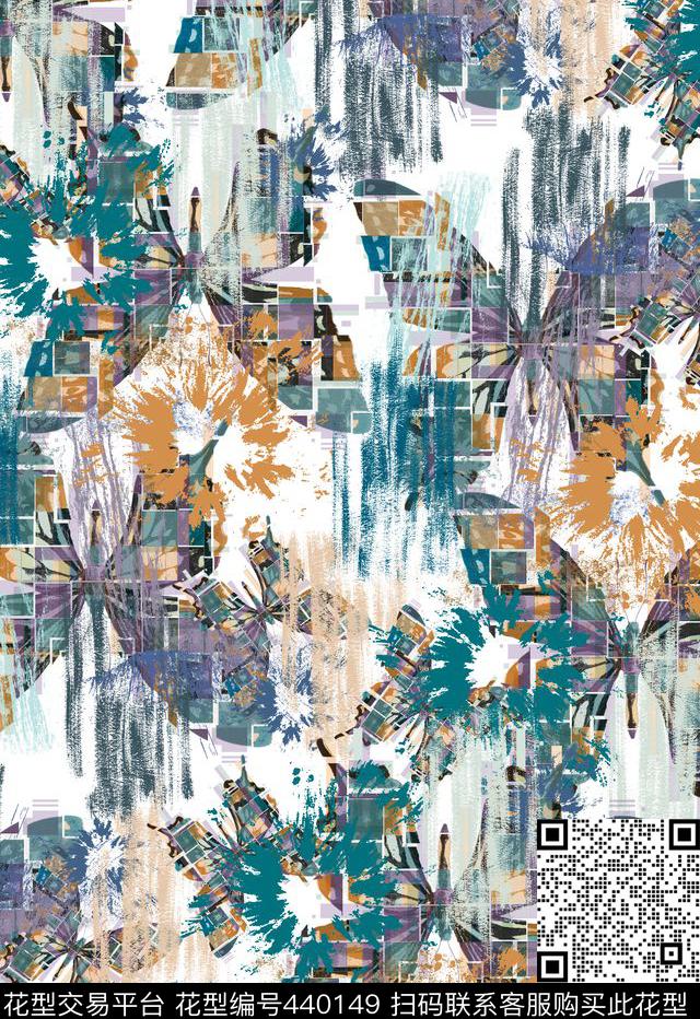 动物蝴蝶流行时尚数码印花华亿平台下载（图片编号: 440149） - 瓦栏（Walan）