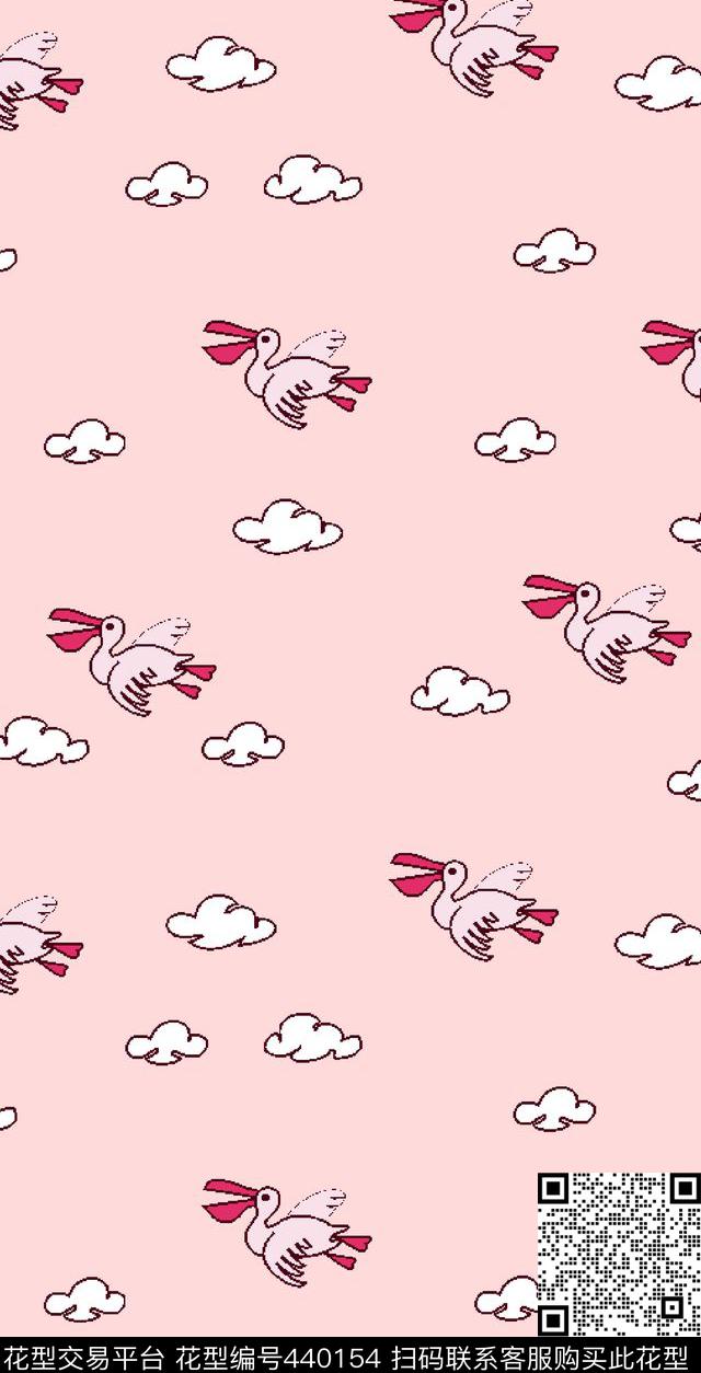 卡通云朵卡通云朵天鹅传统印花华亿平台下载（图片编号: 440154） - 瓦栏（Walan）