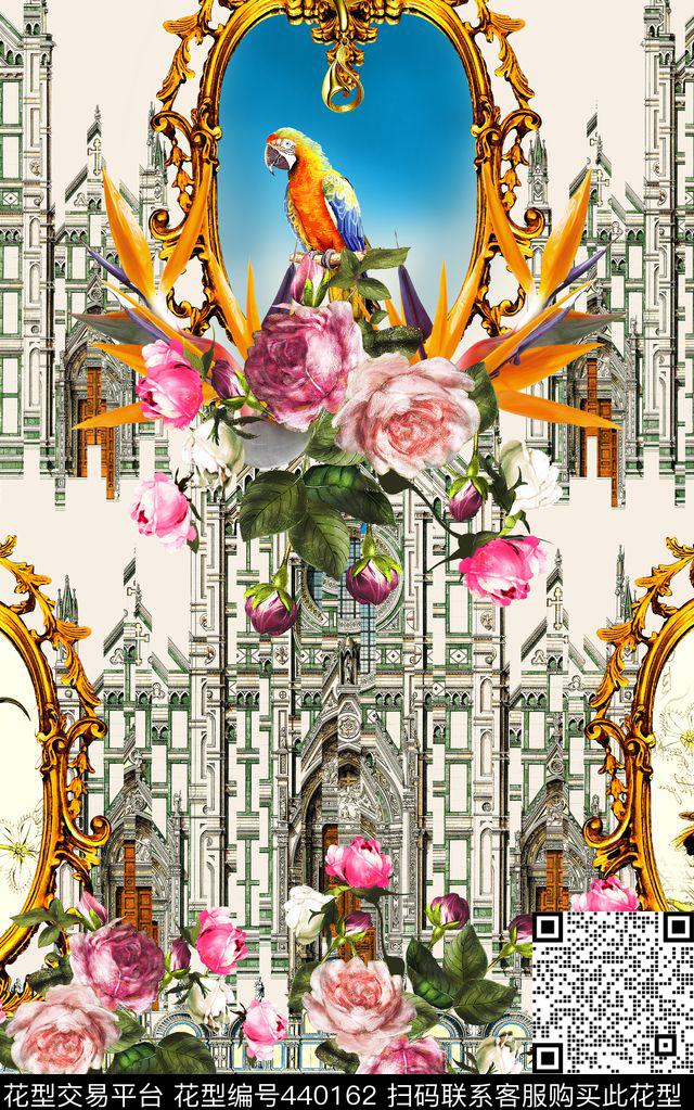 欧式复古建筑数码印花华亿平台下载（图片编号: 440162） - 瓦栏（Walan）