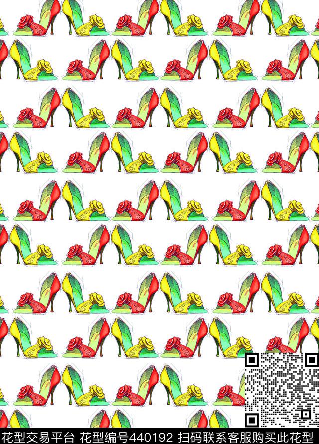 潮流时尚高跟鞋印花数码印花华亿平台下载（图片编号: 440192） - 瓦栏（Walan）