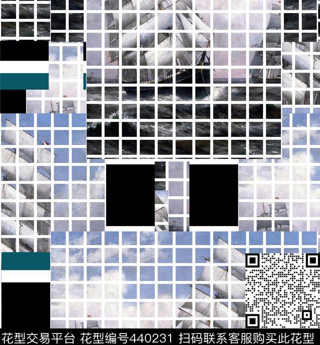 潮流抽象复古数码印花华亿平台下载（图片编号: 440231） - 瓦栏（Walan）