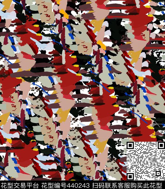 潮流抽象大衣华亿平台数码印花华亿平台下载（图片编号: 440243） - 瓦栏（Walan）