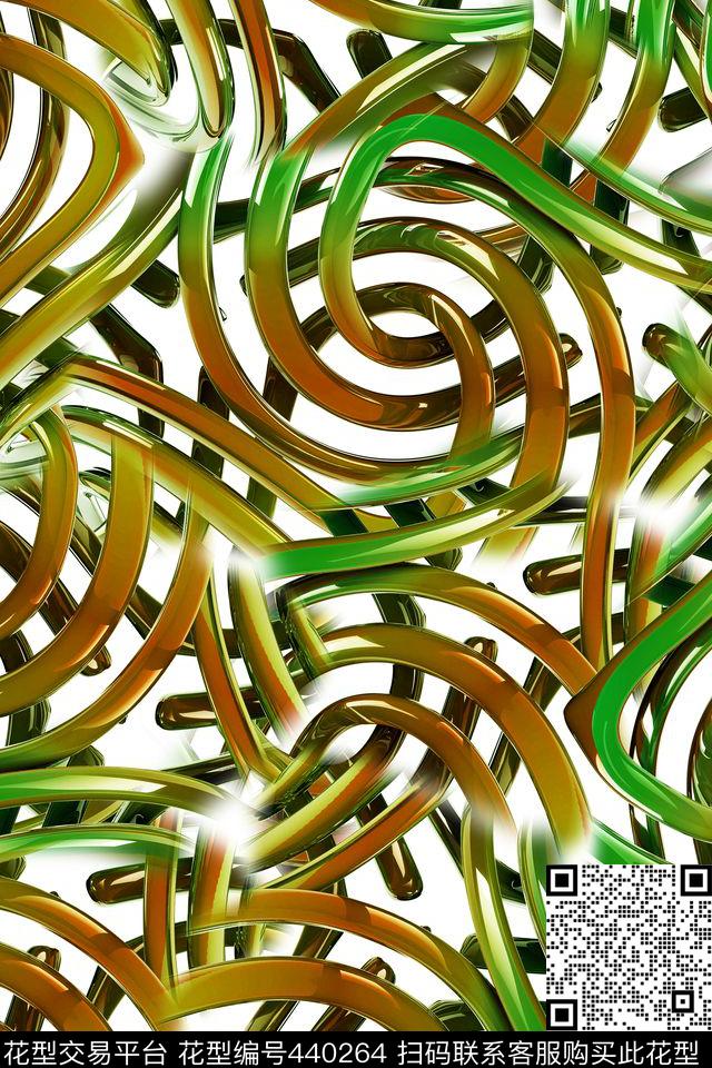 抽象线条水管抽象几何3dH【抽象】数码印花华亿平台下载（图片编号: 440264） - 瓦栏（Walan）