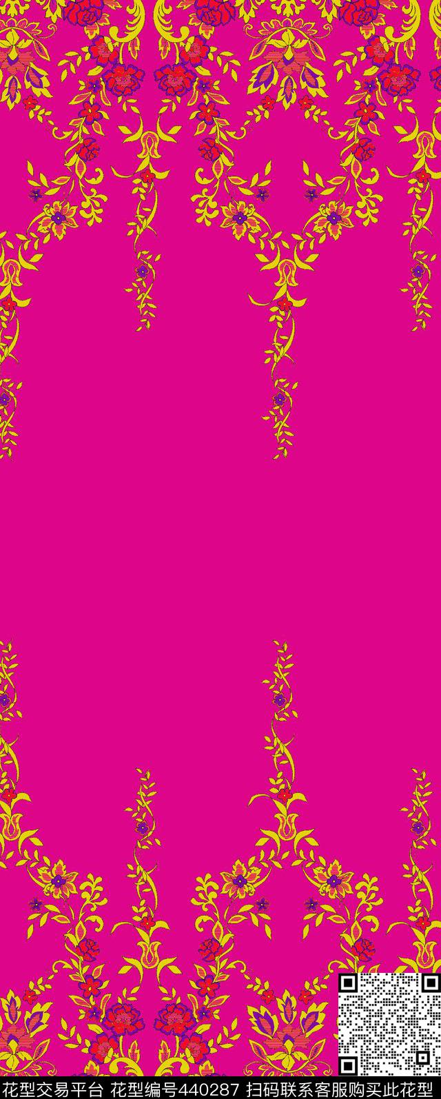 传统印花花卉叶子双边定位印花传统印花华亿平台下载（图片编号: 440287） - 瓦栏（Walan）