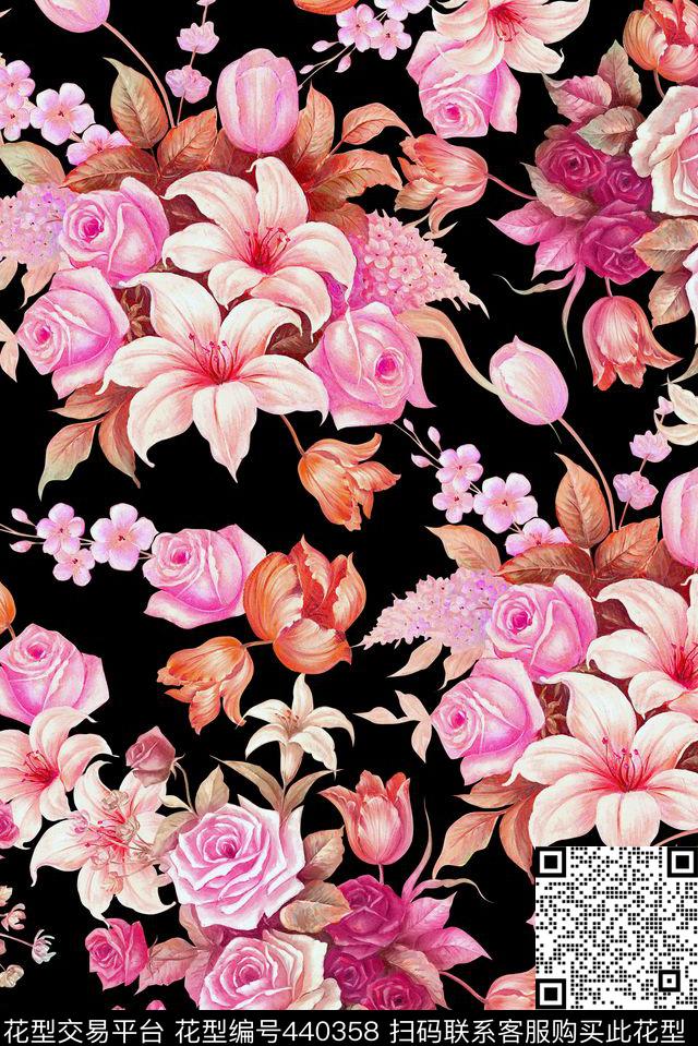 花卉写实油画华亿平台数码印花华亿平台下载（图片编号: 440358） - 瓦栏（Walan）