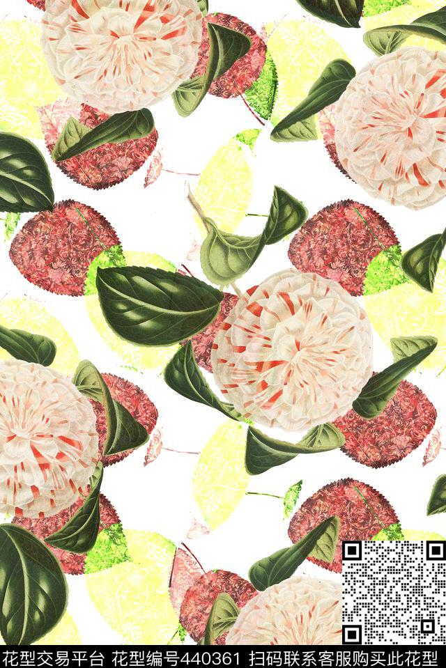 小清新时尚简约灯笼花树叶潮流女装数码印花华亿平台下载（图片编号: 440361） - 瓦栏（Walan）