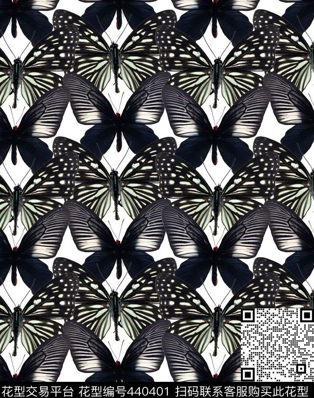 插画动物蝴蝶数码印花华亿平台下载（图片编号: 440401） - 瓦栏（Walan）