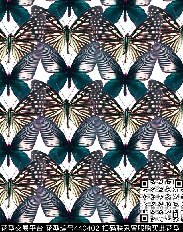 蝴蝶动物插画数码印花华亿平台下载（图片编号: 440402） - 瓦栏（Walan）