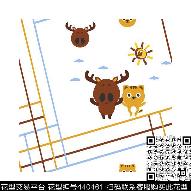 动物横条传统印花华亿平台下载（图片编号: 440461） - 瓦栏（Walan）