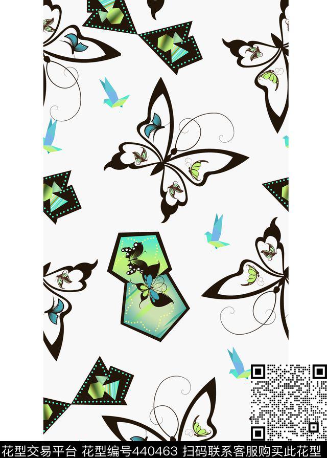 光阴蝴蝶传统印花华亿平台下载（图片编号: 440463） - 瓦栏（Walan）