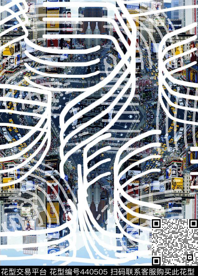 潮流建筑流动线条流行时尚数码印花华亿平台下载（图片编号: 440505） - 瓦栏（Walan）