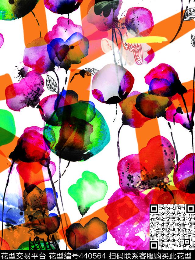 潮流抽象复古数码印花华亿平台下载（图片编号: 440564） - 瓦栏（Walan）