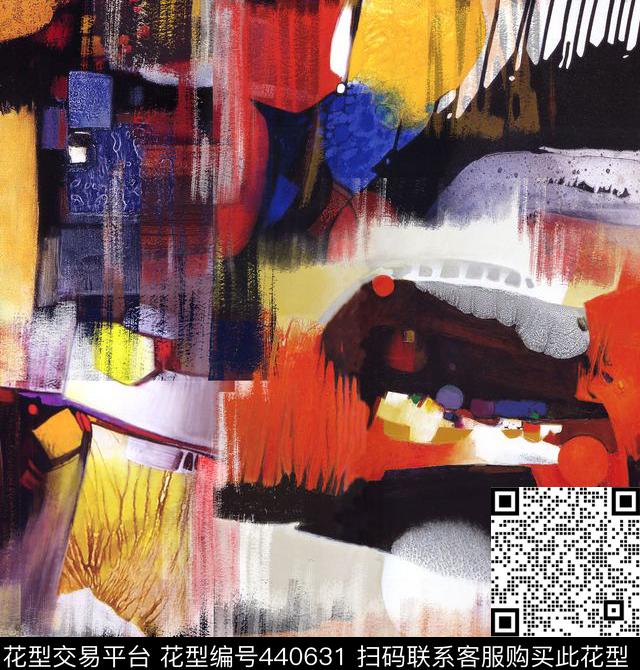 抽象流行时尚休闲流行数码印花华亿平台下载（图片编号: 440631） - 瓦栏（Walan）
