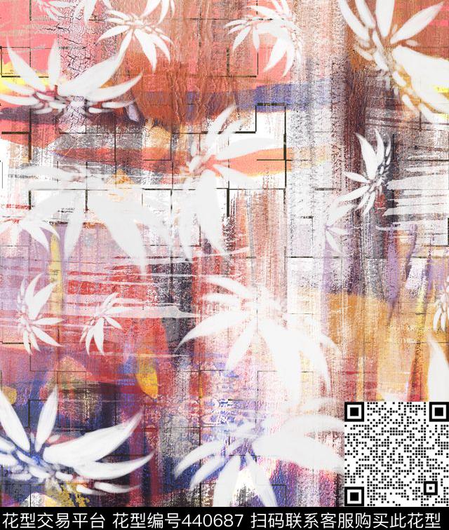 抽象街头风油画数码印花华亿平台下载（图片编号: 440687） - 瓦栏（Walan）