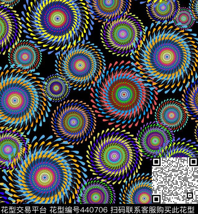 花卉几何流行时尚传统印花华亿平台下载（图片编号: 440706） - 瓦栏（Walan）