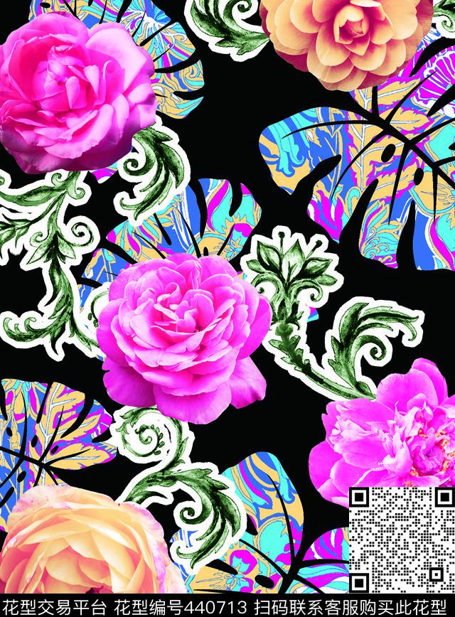 热带传统印花佩斯利数码印花华亿平台下载（图片编号: 440713） - 瓦栏（Walan）