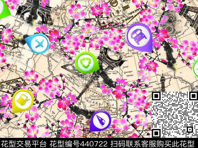 女装唯美趣味印花梅花传统印花华亿平台下载（图片编号: 440722） - 瓦栏（Walan）