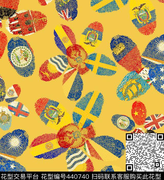 国旗花卉民族风传统印花华亿平台下载（图片编号: 440740） - 瓦栏（Walan）