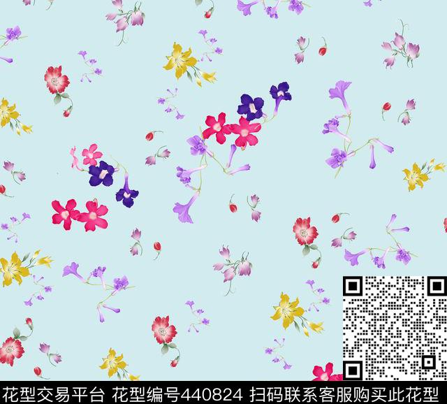 时尚简约小碎花数码印花华亿平台下载（图片编号: 440824） - 瓦栏（Walan）