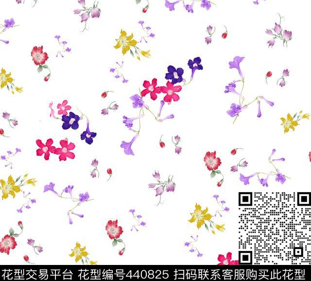 时尚简约小碎花数码印花华亿平台下载（图片编号: 440825） - 瓦栏（Walan）