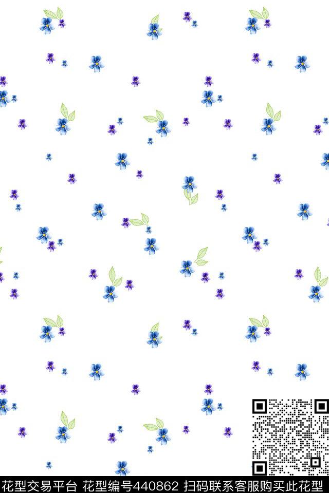 L.D~花卉清新小碎花传统印花华亿平台下载（图片编号: 440862） - 瓦栏（Walan）