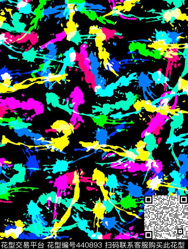 油墨喷溅泼洒传统印花华亿平台下载（图片编号: 440893） - 瓦栏（Walan）