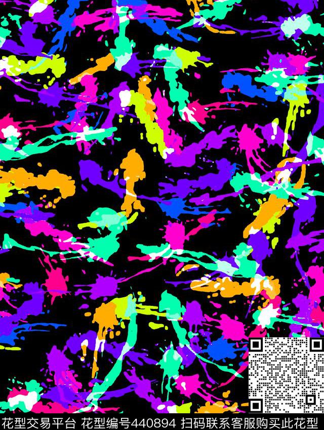 油墨喷溅泼洒传统印花华亿平台下载（图片编号: 440894） - 瓦栏（Walan）