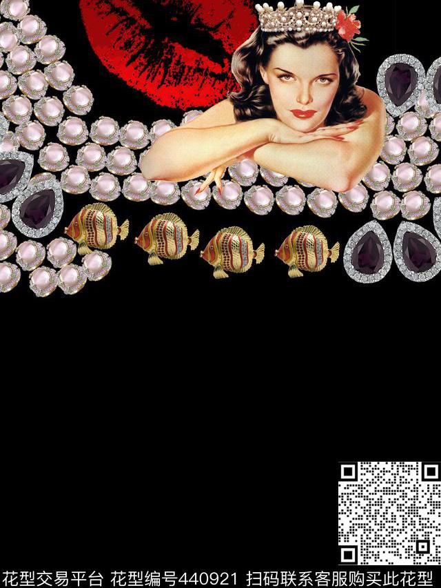 人物写意珠宝数码印花华亿平台下载（图片编号: 440921） - 瓦栏（Walan）