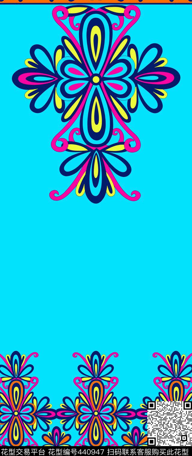 传统印花花卉纹样双边定位印花传统印花华亿平台下载（图片编号: 440947） - 瓦栏（Walan）