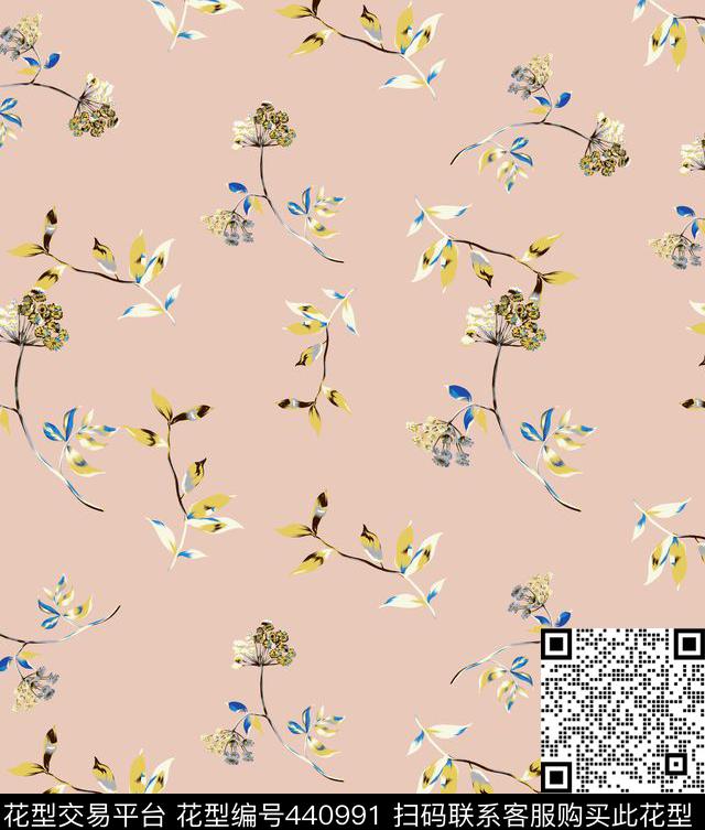 清新简约小碎花数码印花华亿平台下载（图片编号: 440991） - 瓦栏（Walan）