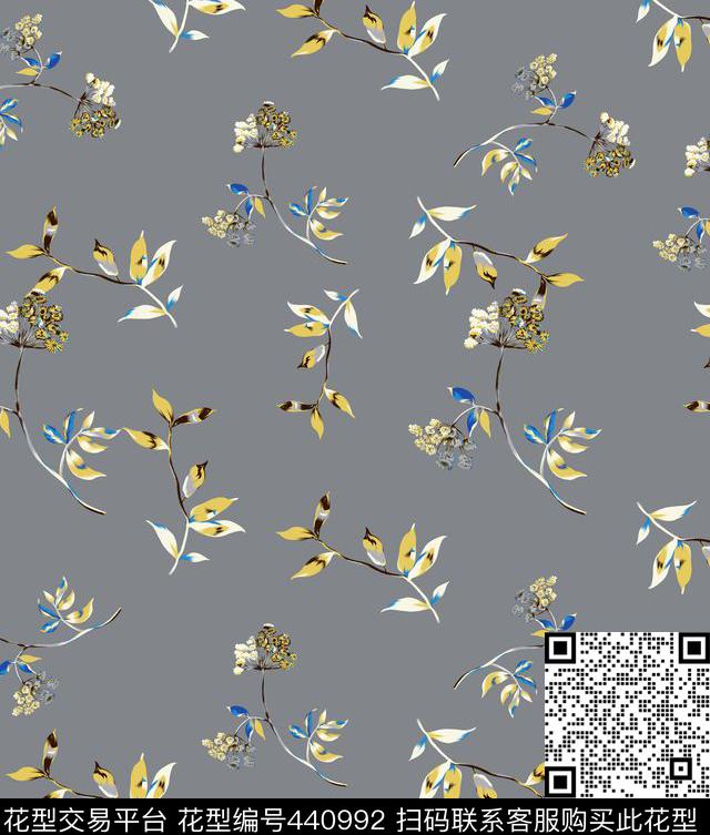 清新简约小碎花数码印花华亿平台下载（图片编号: 440992） - 瓦栏（Walan）