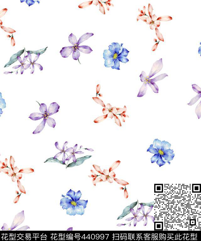 时尚简约小碎花数码印花华亿平台下载（图片编号: 440997） - 瓦栏（Walan）