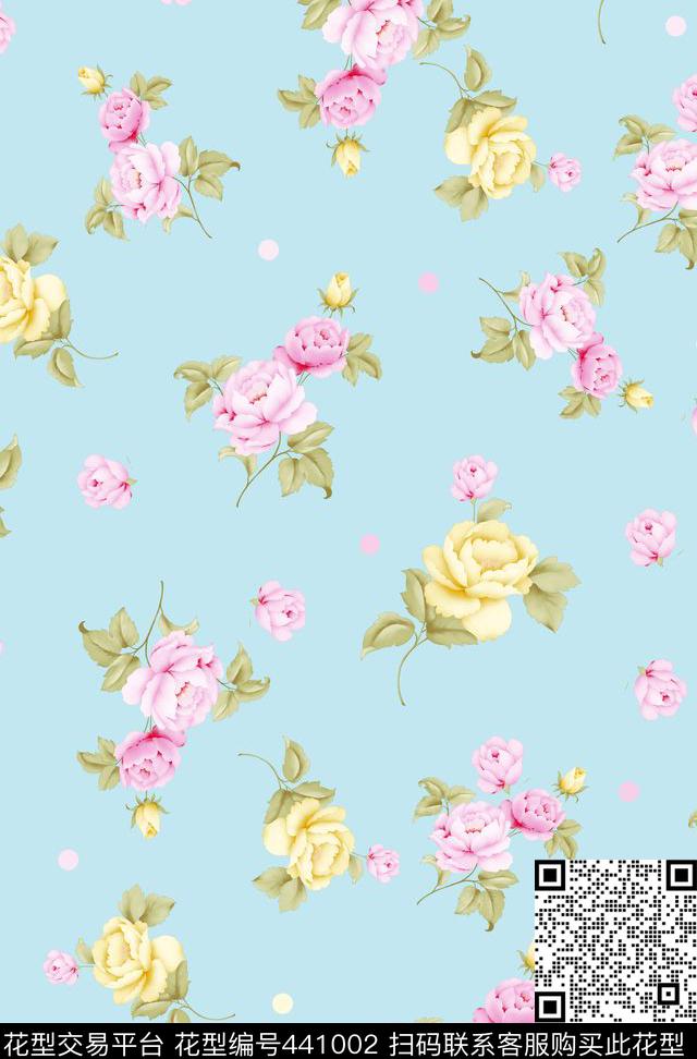 时尚小清新小碎花数码印花华亿平台下载（图片编号: 441002） - 瓦栏（Walan）