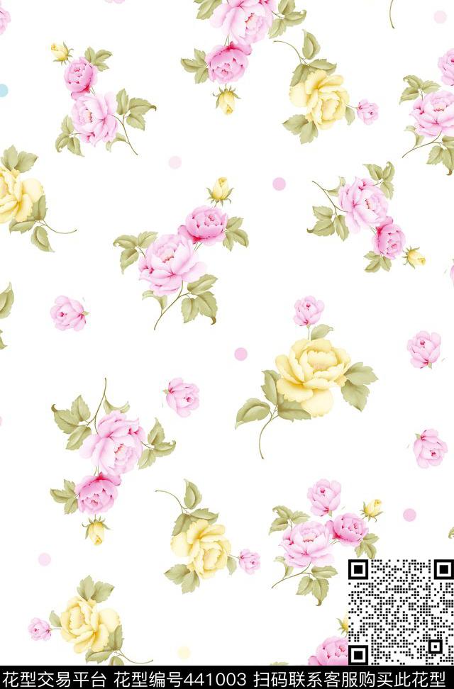 时尚小清新小碎花数码印花华亿平台下载（图片编号: 441003） - 瓦栏（Walan）