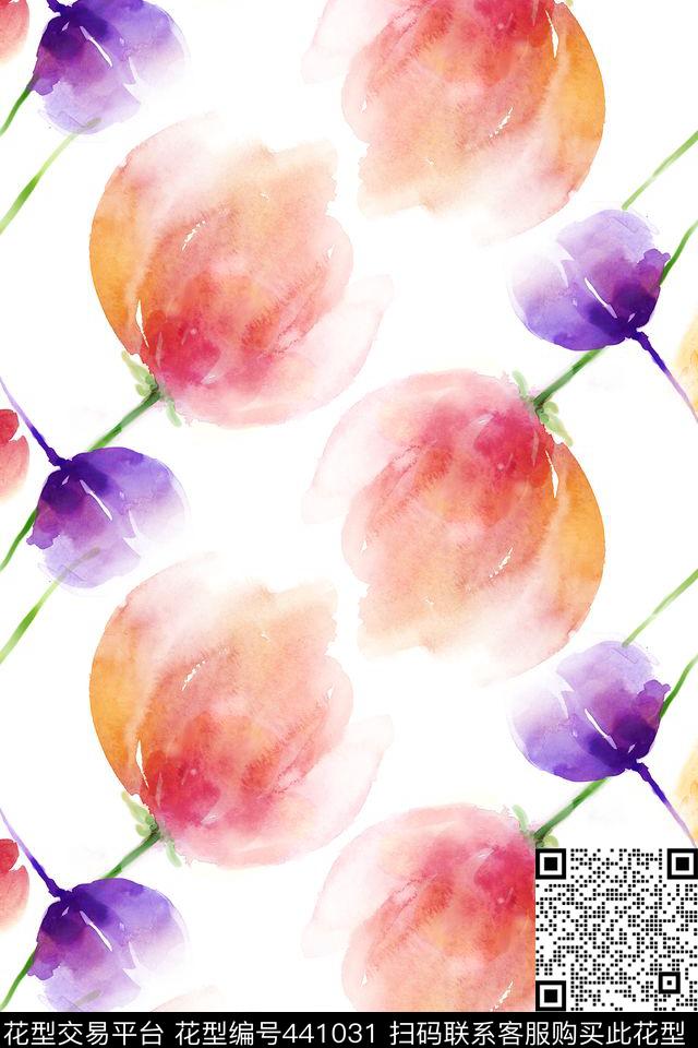 花卉女装时尚数码印花华亿平台下载（图片编号: 441031） - 瓦栏（Walan）