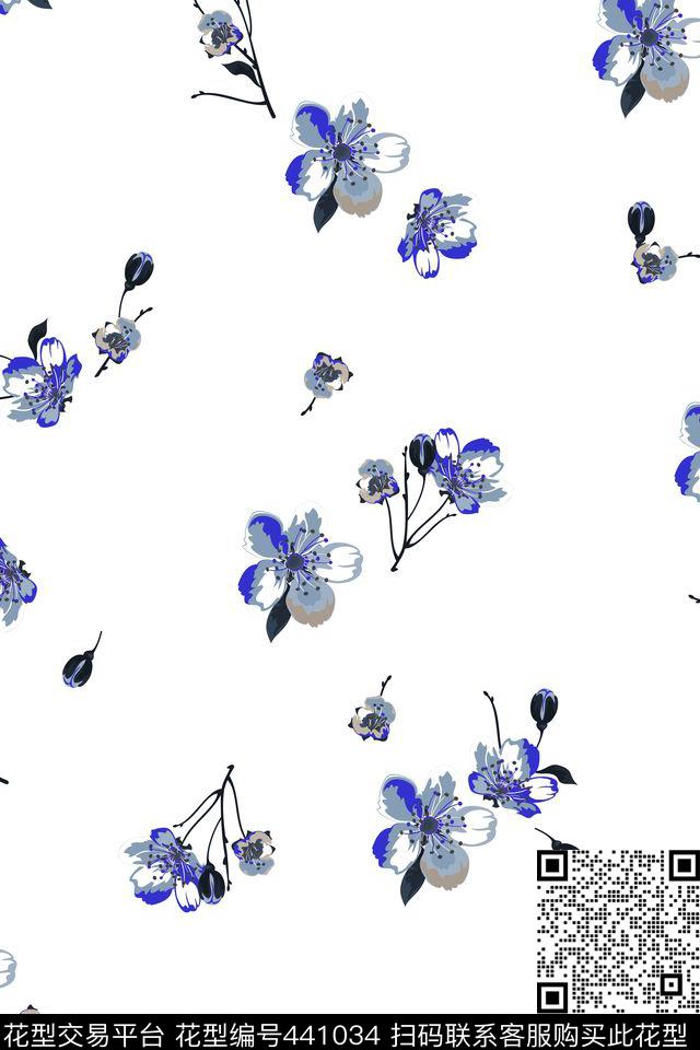 L.D~花卉清新小碎花传统印花华亿平台下载（图片编号: 441034） - 瓦栏（Walan）