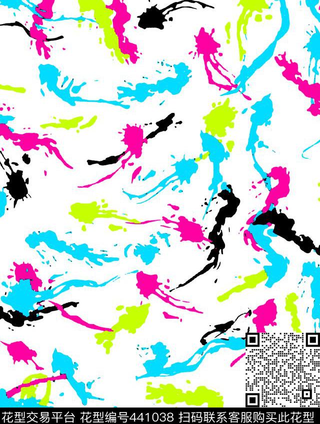 油墨喷漆笔触传统印花华亿平台下载（图片编号: 441038） - 瓦栏（Walan）