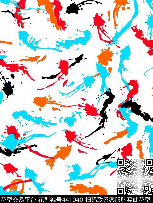 油墨喷漆笔触传统印花华亿平台下载（图片编号: 441040） - 瓦栏（Walan）