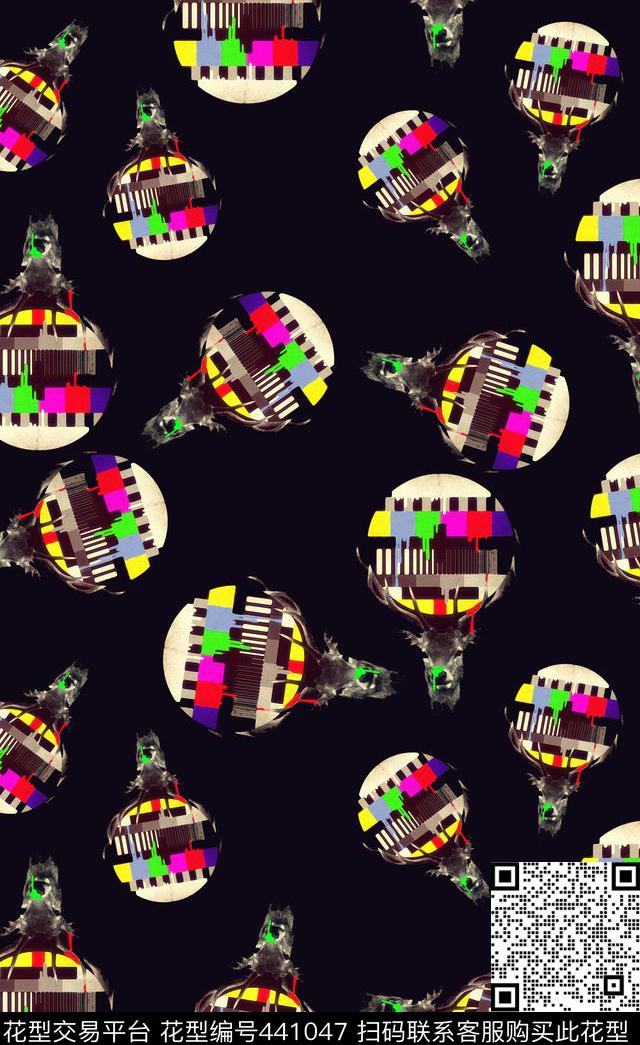 时尚波点羊撞色数码印花华亿平台下载（图片编号: 441047） - 瓦栏（Walan）