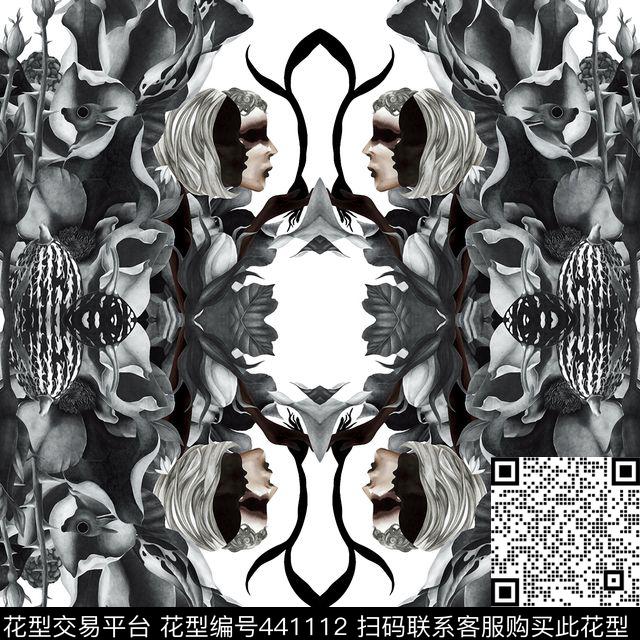 潮流时尚花卉男装对称华亿平台数码印花华亿平台下载（图片编号: 441112） - 瓦栏（Walan）