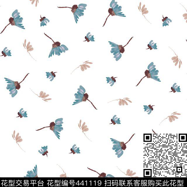 花卉中国风花瓣数码印花华亿平台下载（图片编号: 441119） - 瓦栏（Walan）