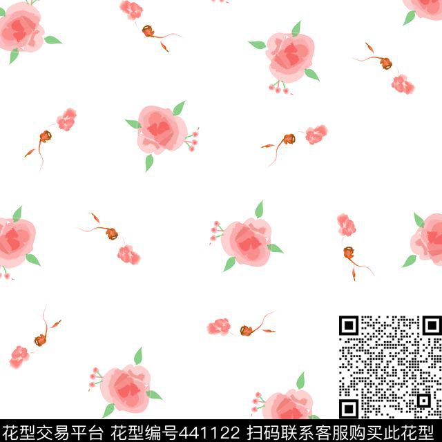 花卉花瓣小碎花数码印花华亿平台下载（图片编号: 441122） - 瓦栏（Walan）