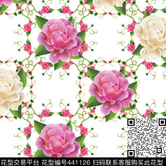 花卉花朵大花数码印花华亿平台下载（图片编号: 441126） - 瓦栏（Walan）