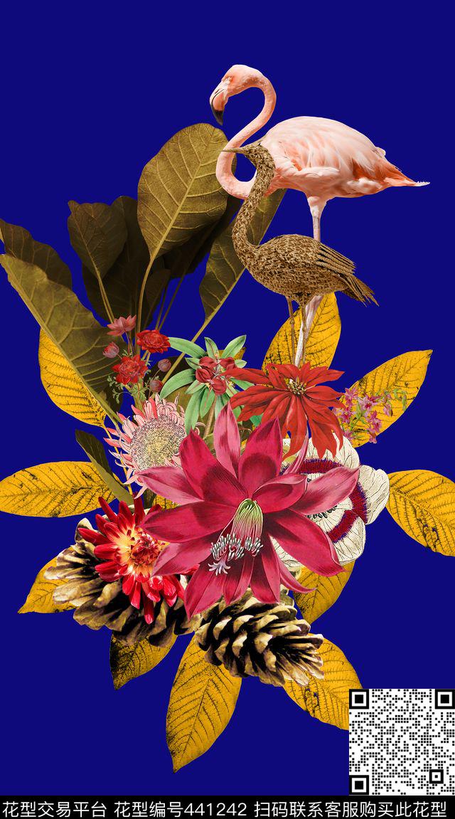 数码芭蕉火烈鸟数码印花华亿平台下载（图片编号: 441242） - 瓦栏（Walan）