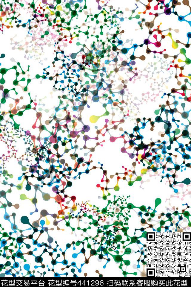 抽象基因链染色体数码印花华亿平台下载（图片编号: 441296） - 瓦栏（Walan）